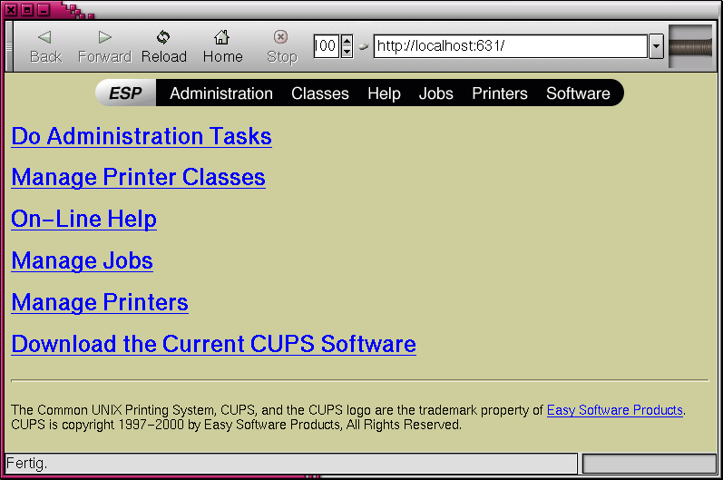 CUPS-Administration - Webinterface