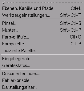 Gimp-Menü: Datei/Dialoge