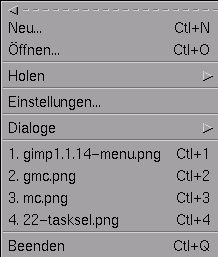 Gimp-Menü: Datei