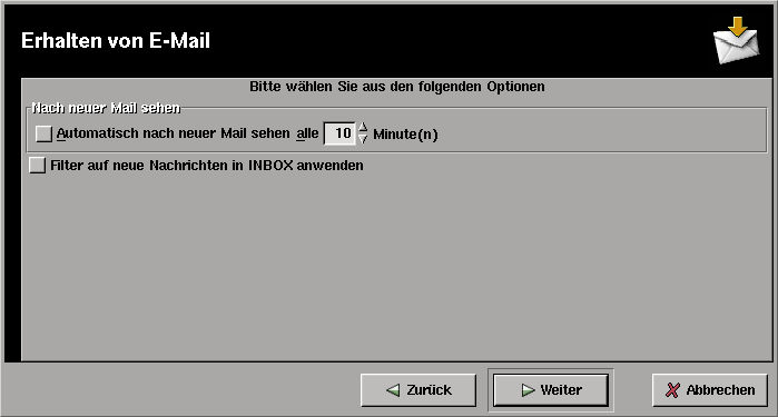 Evolution - Erhalten von E-Mail 2