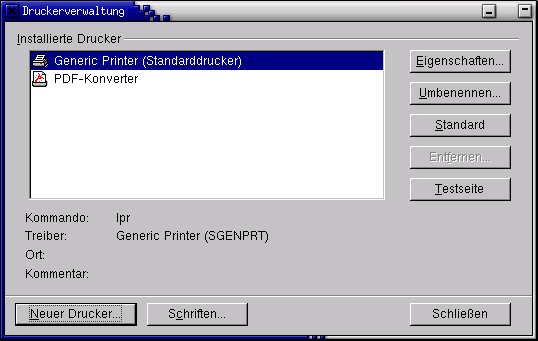 OpenOffice.org - Druckerverwaltung mit spadmin