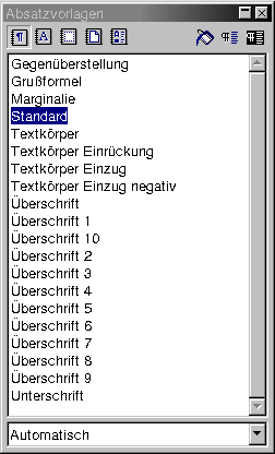 OpenOffice.org - Textverarbeitungskomponente - Stylist