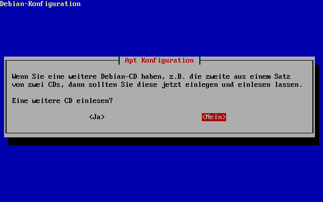 Konfiguration des Grundsystems - Apt Paketquellen - weitere CD