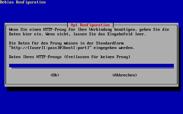 Konfiguration des Grundsystems - Apt Proxy