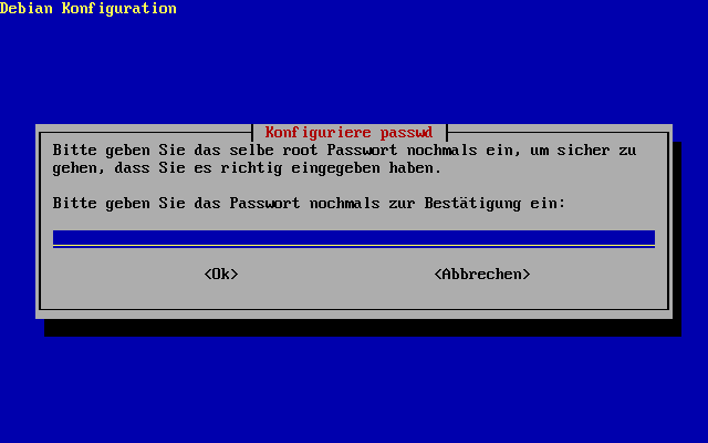 Konfiguration des Grundsystems - root-Passwort