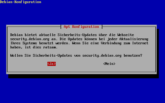 Konfiguration des Grundsystems - Sicherheitsupdates