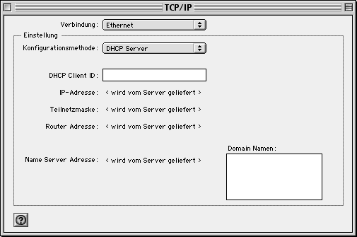 MacOS 9.x - DHCP konfigurieren