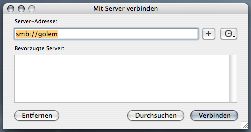 MacOS X - Mit Server verbinden