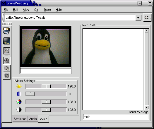 Gnomemeeting - Übertragung